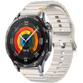 Huawei Watch GT2 46 GT2 Pro 46 İle Uyumlu Dalga Desenli Tokalı Yumusaş Soft Silikon Kordon  Starlight - 1