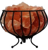 SULSALT ÇOK RENKLİ FERFORJE SEPET  HİMALAYA KAYA TUZU LAMBASI 4.5-5 KG TAŞ 2 - 3
