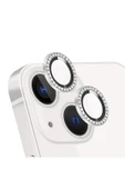 EVAX  (TAŞLI LENS) Iphone 13 / 13 Mini Uyumlu Taşlı Metal Çerçeveli Kamera Lensi Koruyucu - 1
