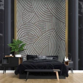 3 Boyutlu Siyah Sütun Duvar Kağıdı Baskı - 2