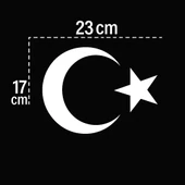 Türk Bayrağı Oto Sticker Beyaz 32X24 cm - 2