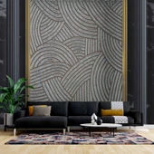 3 Boyutlu Siyah Sütun Duvar Kağıdı Baskı - 1