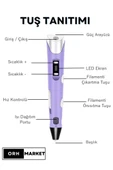 3d Kalem 3d Pen Usb Kablolu Üç Boyutlu Yazıcı Kalem Printer-renk (3 Adet Filament ) - 4