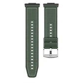 Huawei Watch Fit 4 Fit 4 Pro İle Uyumlu Dikiş Desenli Metal Tokalı Dokuma Silikon Kordon  Haki - 5