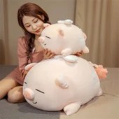 Sevimli Melek Sakura Domuz Peluş Oyuncak - Sakura Pembe - 40cm - 12