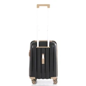 MÇS Bavul Orta ve Kabin 2li Set Kırılmaz Silikon Valiz V305 Siyah/Şampanya thumbnail 7