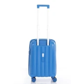 MÇS Bavul Orta ve Kabin 2li Set Kırılmaz Silikon Valiz V305 SaksMavi - 7