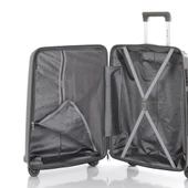 MÇS Bavul Orta ve Kabin 2li Set Kırılmaz Silikon Valiz V305 Gri thumbnail 8