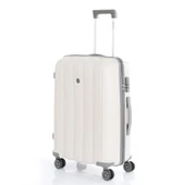 MÇS Bavul Orta ve Kabin 2li Set Kırılmaz Silikon Valiz V305 Kemik/Gri thumbnail 2