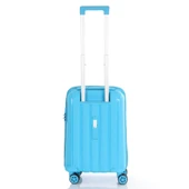 MÇS Bavul Orta ve Kabin 2li Set Kırılmaz Silikon Valiz V305 AçıkMavi - 6