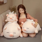 Sevimli Melek Sakura Domuz Peluş Oyuncak - Sakura Pembe - 40cm - 8