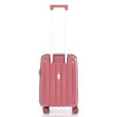 MÇS Bavul Orta ve Kabin 2li Set Kırılmaz Silikon Valiz V305 KoyuPudra - 6