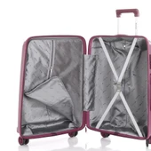 MÇS Bavul Orta ve Kabin 2li Set Kırılmaz Silikon Valiz V305 Mürdüm thumbnail 6