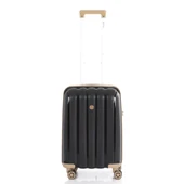 MÇS Bavul Orta ve Kabin 2li Set Kırılmaz Silikon Valiz V305 Siyah/Şampanya thumbnail 8