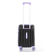 MÇS Bavul Orta ve Kabin 2li Set Kırılmaz Silikon Valiz V305 Siyah/Lila - 7