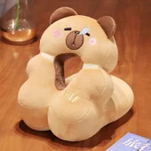 Kapibara Gülen İfade Buz Fasulyesi Uyku Yastığı 25x30x25cm - 9
