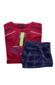 Erkek Yazılı Kısa Kollu Şortlu Pijama Takım - 1204 - OVR - SLP - 5