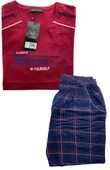 Erkek Yazılı Kısa Kollu Şortlu Pijama Takım - 1204 - OVR - SLP - 2
