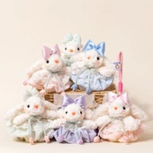 Hanım Tavşan Peluş Kolye - Açık Yeşil Elbise - 20cm - 3