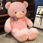 Ayak İzi Desenli Peluş Oyuncak Ayı - Beyaz 135cm - 6