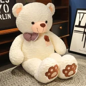 Ayak İzi Desenli Peluş Oyuncak Ayı - Beyaz 95cm - 7