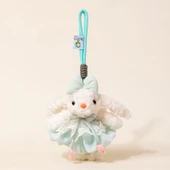 Hanım Tavşan Peluş Kolye - Açık Yeşil Elbise - 20cm - 9