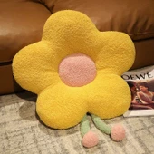 Çiçek Peluş Yastık - Pembe - 55x45cm - 5