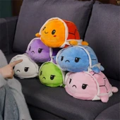 Çift Taraflı Kaplumbağa Peluş Oyuncak - Mor 20cm - 10