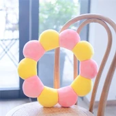 Donut Şeklinde Peluş Yastık - Kahverengi - 40cm - 4