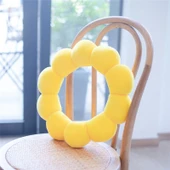 Donut Şeklinde Peluş Yastık - Kahverengi - 40cm - 2