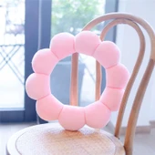 Donut Şeklinde Peluş Yastık - Kahverengi - 40cm - 8