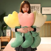 Çiçek Şeklinde Bacak Yastığı Peluş Oyuncak - Turuncu - 130cm - 11
