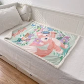 LinaBell Çift Katmanlı Peluş Battaniye - Yeşil 100x80cm - 6