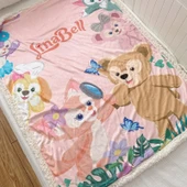 LinaBell Çift Katmanlı Peluş Battaniye - Yeşil 100x80cm - 12