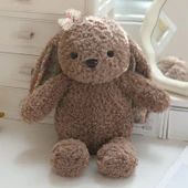 Peluş Tavşan Oyuncak - Açık Kahverengi Kahverengi Çizgili Kazaklı 35cm - 10