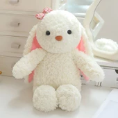 Peluş Tavşan Oyuncak - Açık Kahverengi Kahverengi Çizgili Kazaklı 35cm - 5
