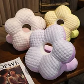 Çiçek Şeklinde Peluş Yastık - Pembe - 25x25x30cm - 2