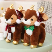 Noel Geyiği Peluş Oyuncak - Hediye Çantalı 30cm thumbnail 9