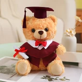 25cm Peluş Oyuncak Ayı - Çiçek Buketli - 11