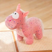 Çiçek Desenli Unicorn Peluş Oyuncak - Siyah 40cm - 10