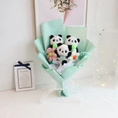 Çift Panda Yuvarlak Chanel Buketi - 30x15cm - 4