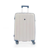 MÇS Bavul Orta ve Kabin 2li Set Kırılmaz Silikon Valiz V305 Kemik/SkyBlue thumbnail 2