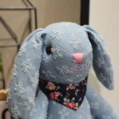 Kumaş Tavşan Peluş Oyuncak - Mavi 36cm - 7