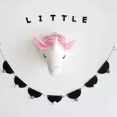Peluş Hayvan Kafası Duvar Dekoru - Unicorn - 3