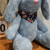 Kumaş Tavşan Peluş Oyuncak - Mavi 36cm - 11