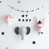 Peluş Hayvan Kafası Duvar Dekoru - Tavşan - 4