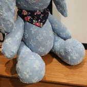 Kumaş Tavşan Peluş Oyuncak - Mavi 36cm - 9