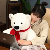 Kahverengi Ayıcık - Kırmızı Atkılı Peluş Oyuncak - 33cm thumbnail 6