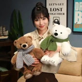 Kahverengi Ayıcık - Kırmızı Atkılı Peluş Oyuncak - 33cm thumbnail 9