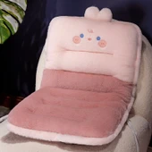 Çizgi Film Hayvan Tavşan Peluş Minder - Pembe Tavşan 85x48cm - 11